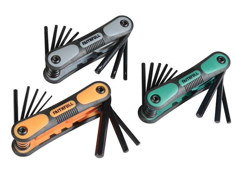 Faithfull FAIHKSTRIPLE Metric, Imperial & TORX Folding Hexagonal Key Set, 25 Piece