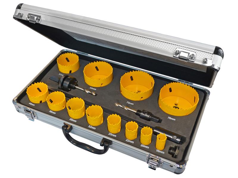 Faithfull FAIHSKU Universal Varipitch Holesaw Kit, 16 Piece 16-76mm