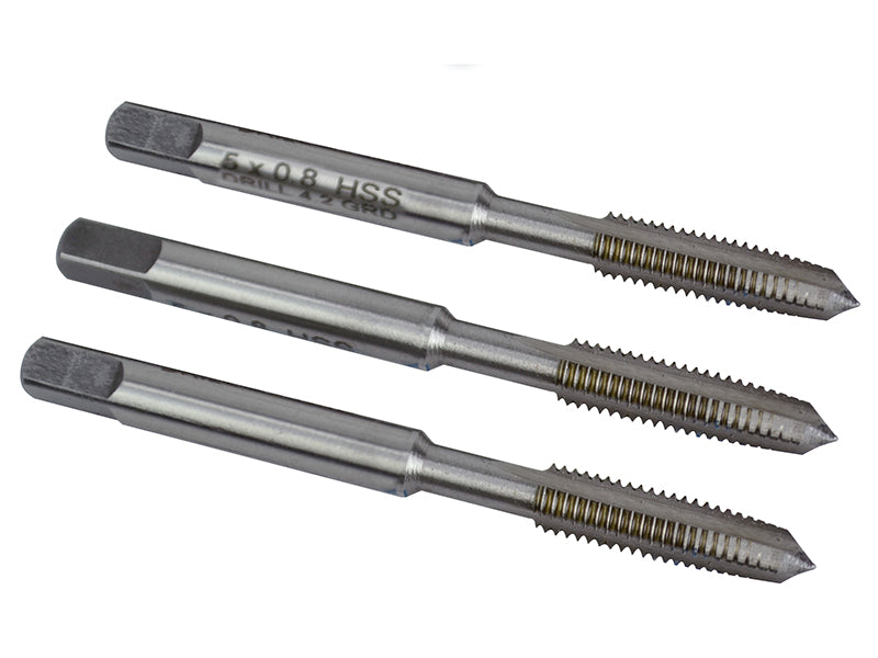 Faithfull FAIHSSTM5 HSS Straight Flute Tap Set, 3 Piece