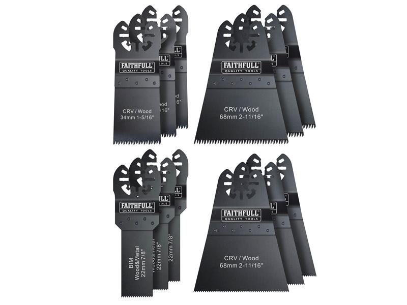 Faithfull FAIMFKIT12 Multi-Function Tool Blade Set, 12 Piece