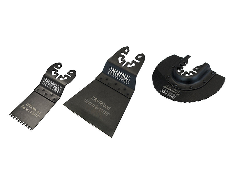 Faithfull FAIMFKIT3 Multi-Function Tool Blade Set, 3 Piece