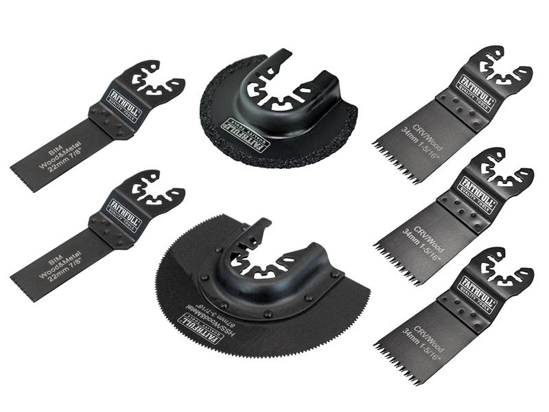 Faithfull FAIMFKIT7 Multi-Function Tool Blade Set, 7 Piece