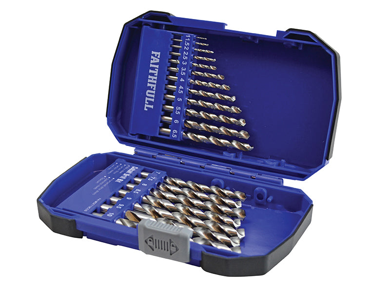 Faithfull FAIMSET19COB Cobalt HSS Drill Set M35 1-10mm 19 Piece
