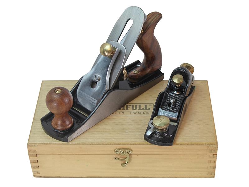 Faithfull FAIPLANE4AV No.4 Plane & No.60 1/2 Plane in Wooden Box