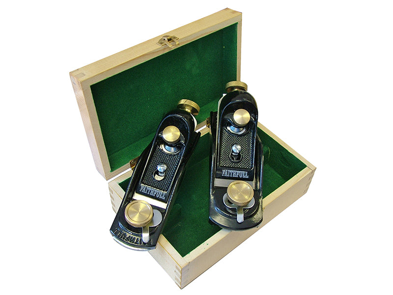 Faithfull FAIPLANEBPS No.9 1/2 & No.60 1/2 Block Planes in Wooden Box