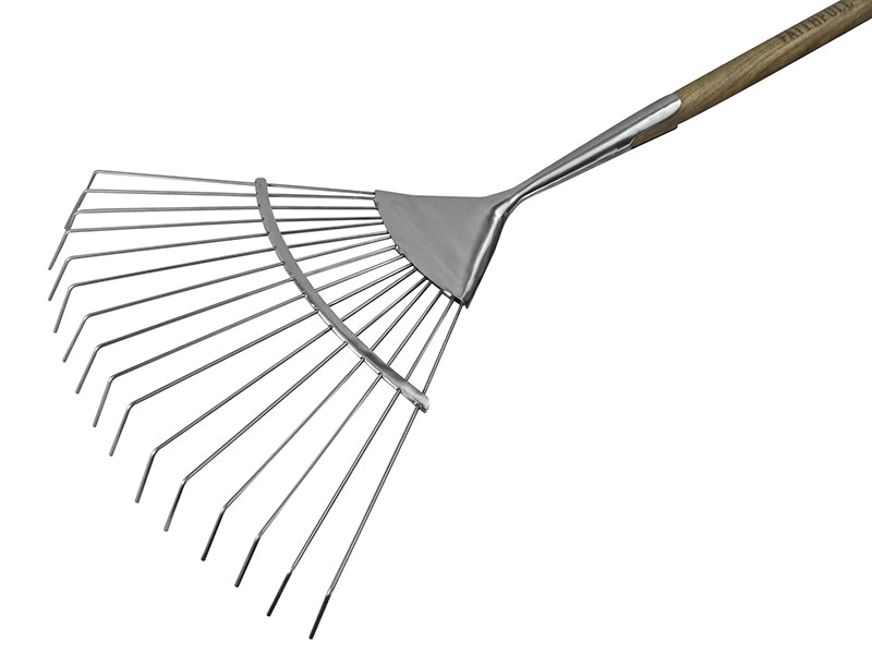 Faithfull FAIPRESLRSS Prestige Stainless Steel Lawn Rake Ash Handle