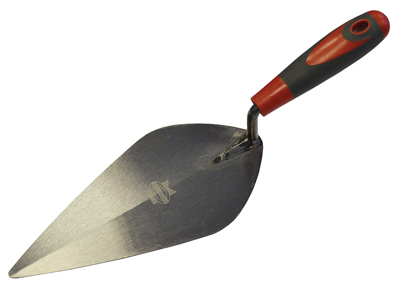 Faithfull FAISGTB10L London Pattern Brick Trowel Soft Grip Handle 10in