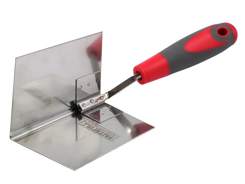 Faithfull FAISGTCINTSS Internal Corner Trowel Stainless Steel Soft Grip Handle 4 x 3 x 3in