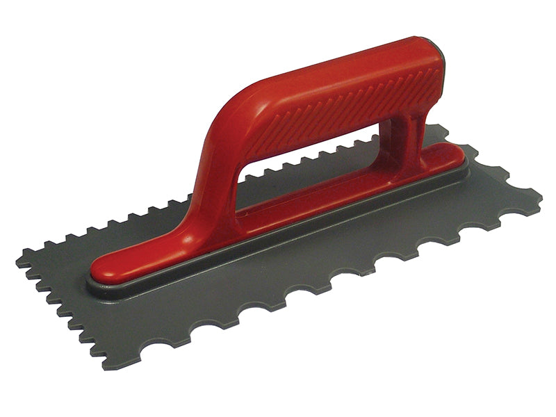 Faithfull FAISGTNOTP Notched Trowel V 4mm & Round 7mm Plastic Handle 11 x 4.1/2in