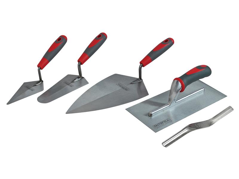 Faithfull FAISGTSET5 Soft Grip Handle Trowel Pack 5 Piece