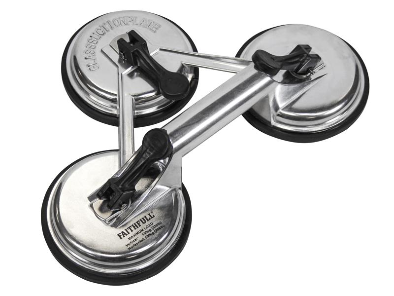 Faithfull FAISUCPAD3P Triple Pad Aluminium Pro Suction Lifter