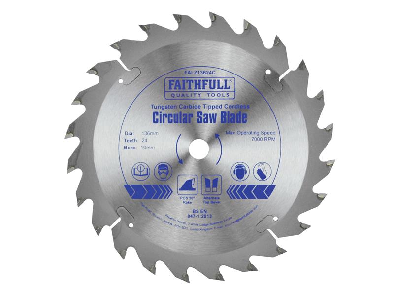 Faithfull FAIZ13616C TCT Cordless Trimsaw Blade