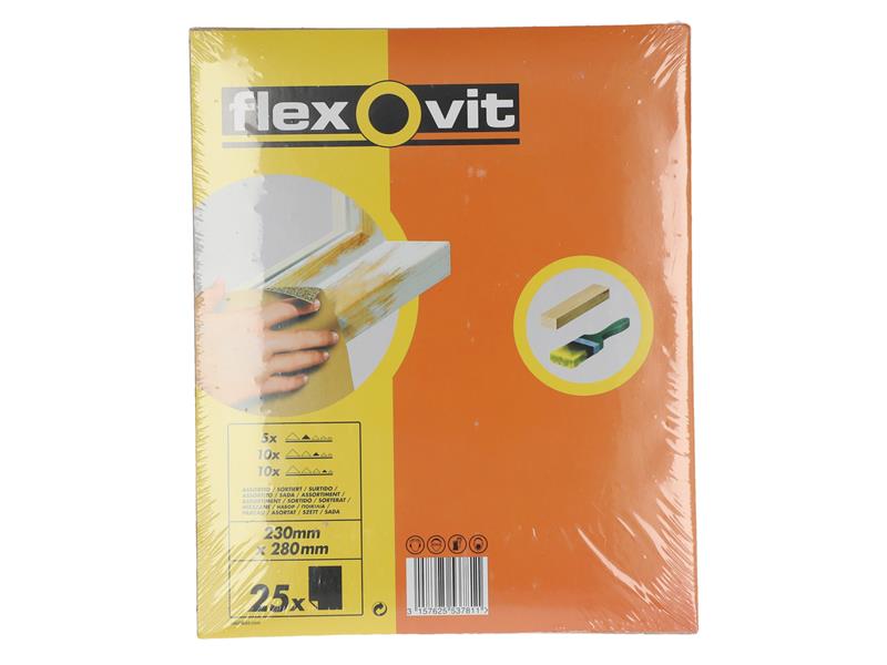 Flexovit FLV26249 Glasspaper Sanding Sheets 230 x 280mm