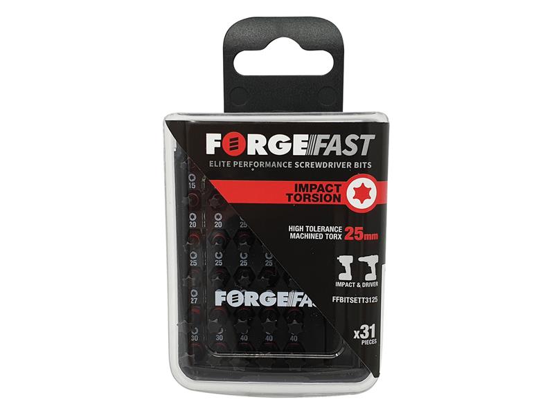 ForgeFix FORFFBST31 ForgeFast TORX® Compatible Impact Bit Set, 31 Piece