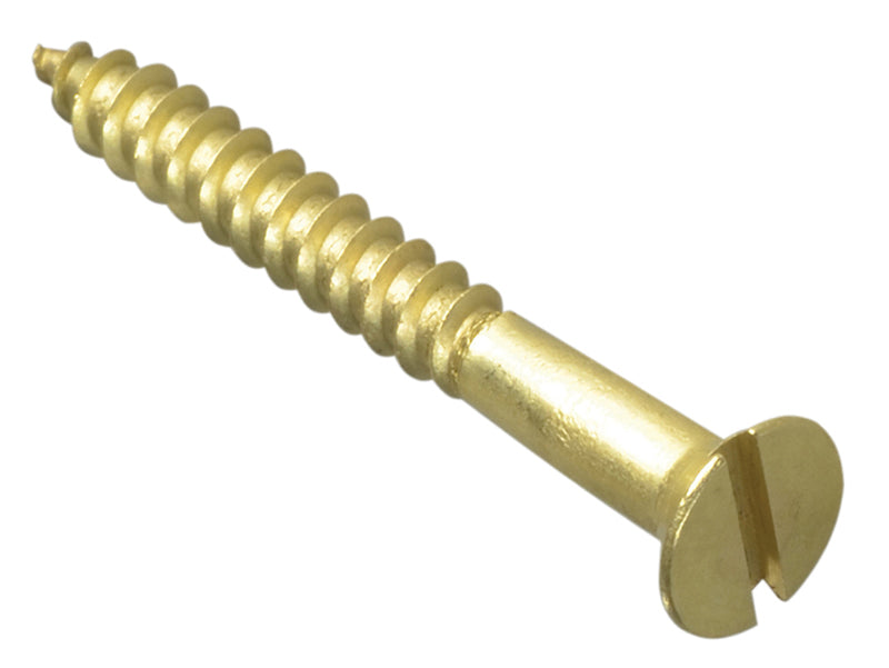 ForgeFix FORCSK124B Wood Screws, Slotted, CSK, Brass