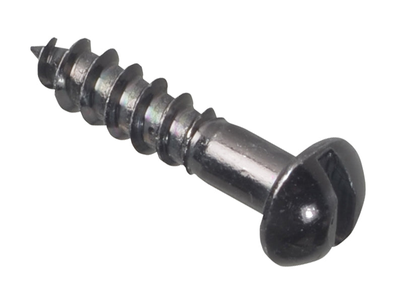 Wood Screw Slotted Round Head ST, Black Japanned