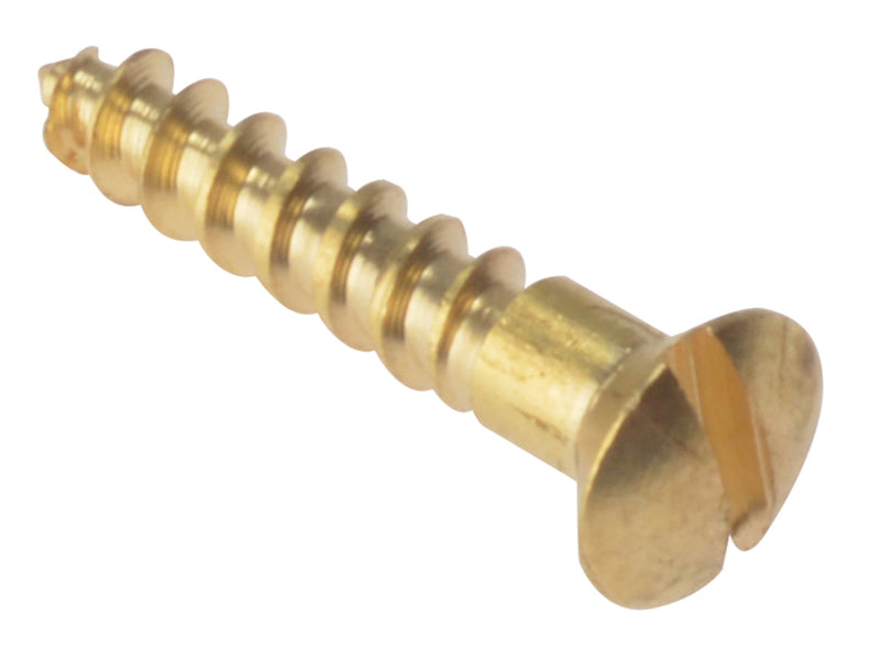 ForgeFix FORRAH584BR Wood Screws, Slotted, Raised Head, Brass