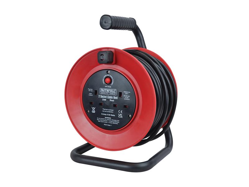 Faithfull Power Plus FPPCR25M Open Drum Cable Reel