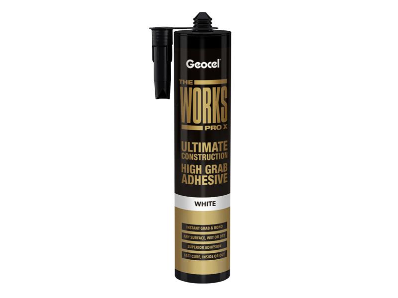 Geocel GEO6001246 THE WORKS PRO X High Grab Adhesive White 290ml