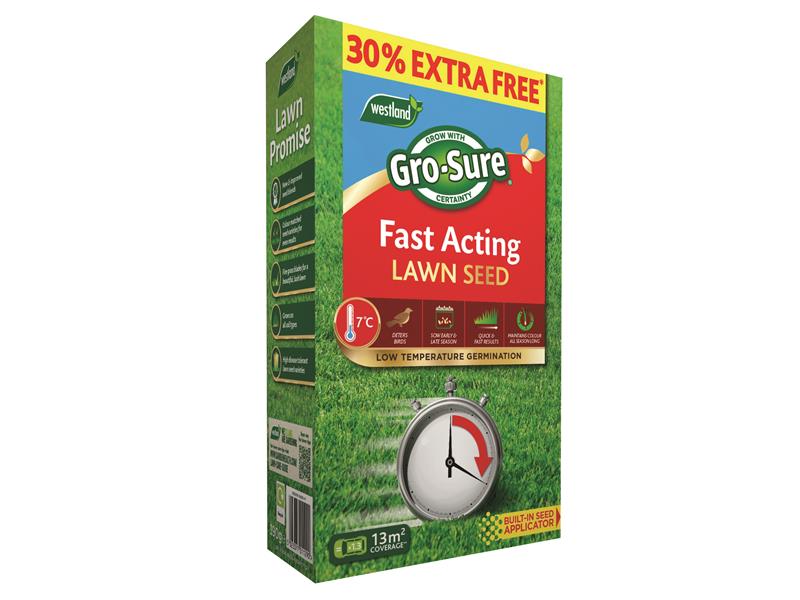 Gro-Sure GRO20500299 Fast Acting Lawn Seed 10m² + 30% Free