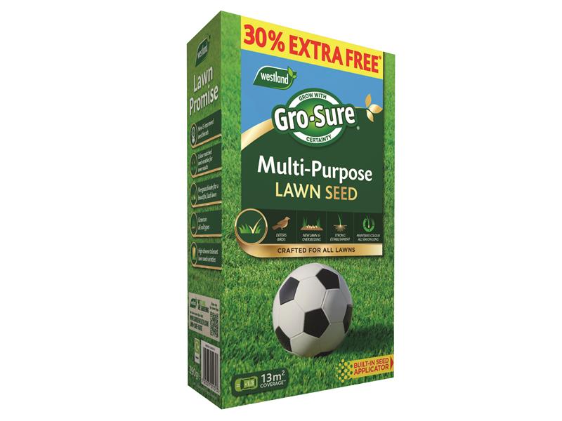 Gro-Sure GRO20500301 Multi-Purpose Lawn Seed 10m² + 30% Free