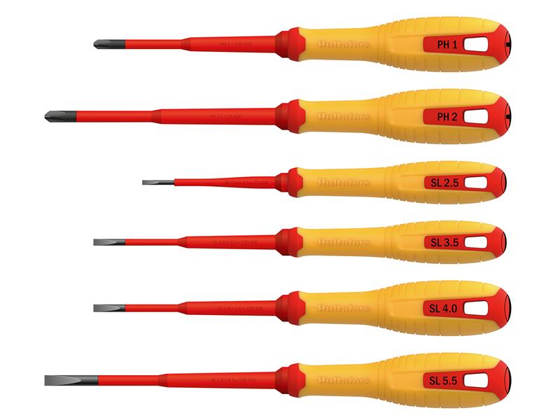 Hultafors HUL444455 VDE Phillips & Slotted Screwdriver Set, 6 Piece