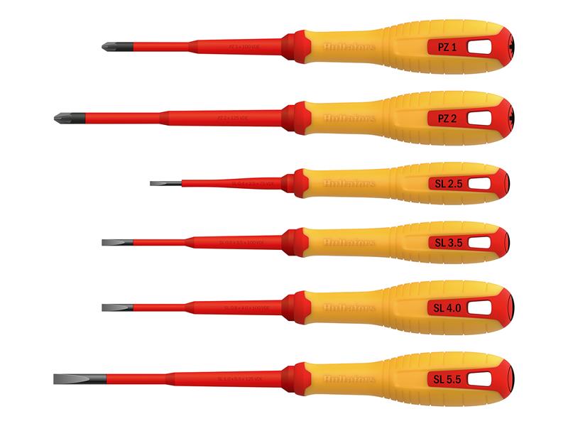 Hultafors HUL444465 VDE Pozidriv & Slotted Screwdriver Set, 6 Piece