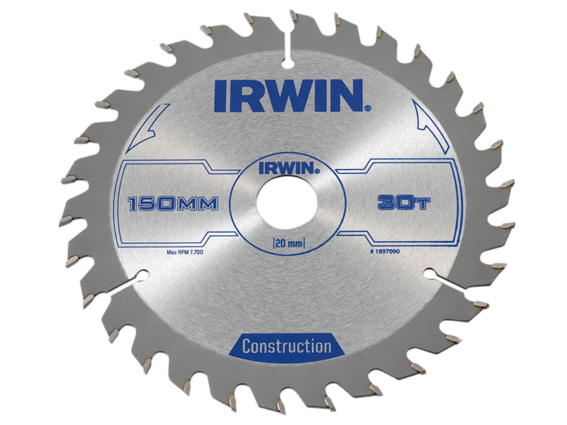 IRWIN® IRW1897089 Corded Construction Circular Saw Blade, ATB