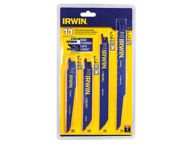 IRWIN® IRW4935496 Bi-Metal Reciprocating Blade Set, 11 Piece