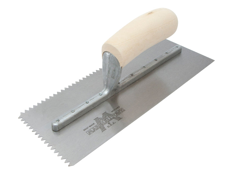 Marshalltown M/T701S M701S Notched Trowel V 3/16in Wooden Handle 11 x 4.1/2in