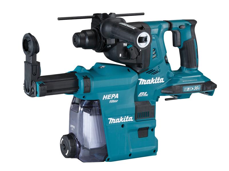 Makita MAKDHR281ZWJ DHR281ZWJ LXT Rotary Hammer + Extractor 36V (2 x 18V) Bare Unit