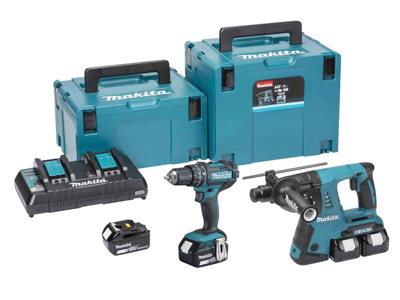 Makita MAKDLX2137PT DLX2137PTJ LXT Twin Pack 18V 4 x 5.0Ah Li-ion