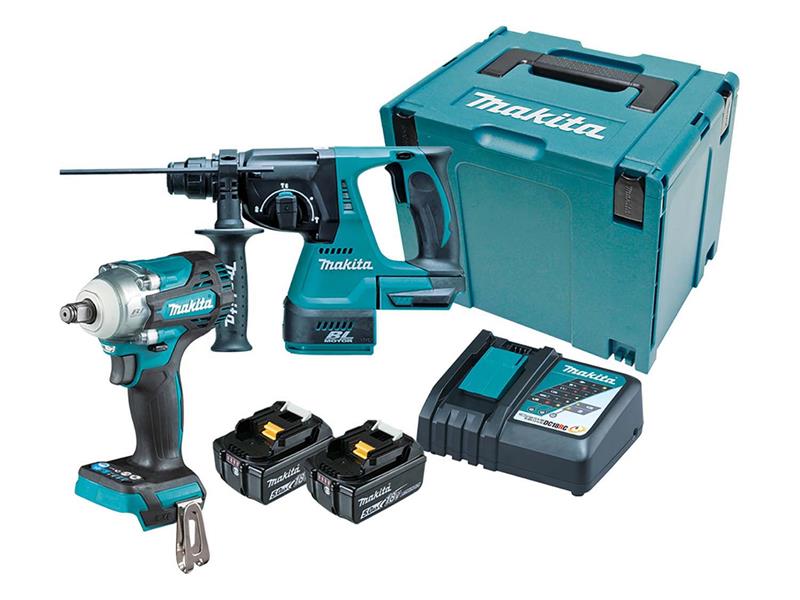 Makita MAKDLX2372TJ DLX2372TJ Twin Pack 18V 2 x 5.0Ah Li-ion