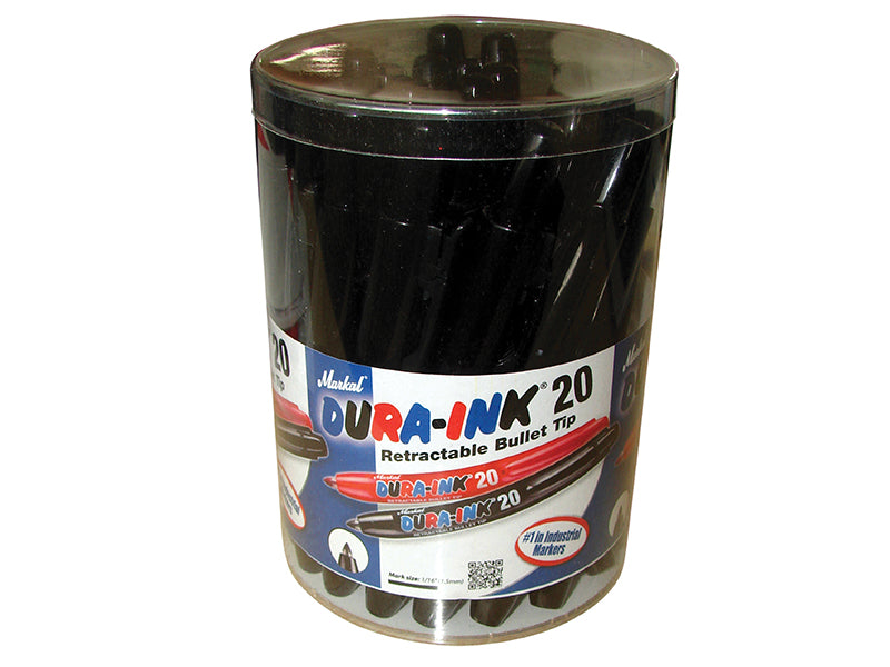 Markal MKL96577 DURA-INK® 20 Retractable Marker - Black (Tub 24)