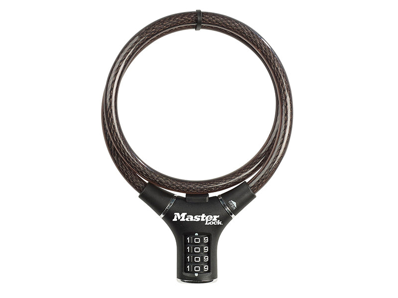 Master Lock MLK8229E Black Steel Rigid Combination Cable 0.9m x 12mm