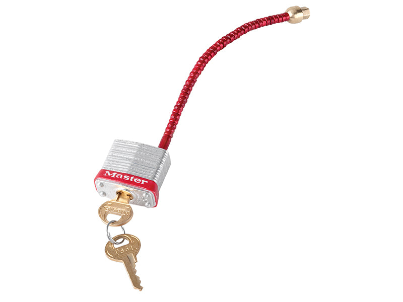 Master Lock MLKS7C5RED Lockout Padlock with Flexible Braided Steel Cable Shackle