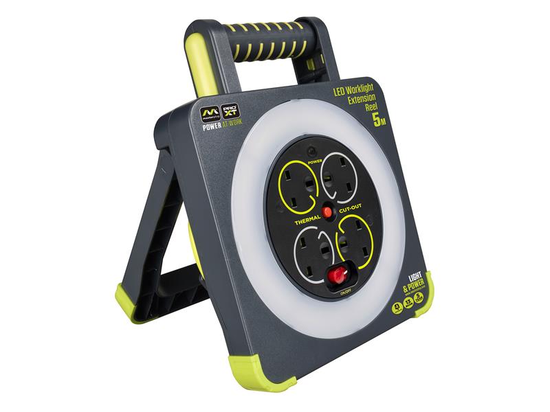 Masterplug MSTWLU05134 Work Light Cable Reel 240V 13A 4-Socket 5m