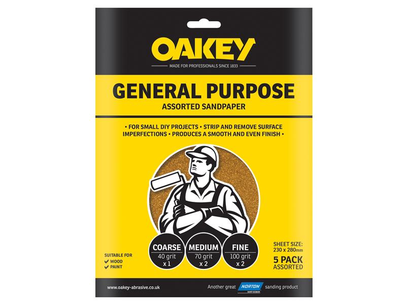 Oakey OAK58287 General-Purpose Sandpaper 230 x 280mm