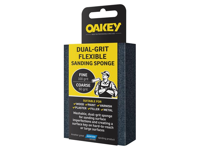 Oakey OAK58593 Dual-Grit Flexible Sanding Sponge