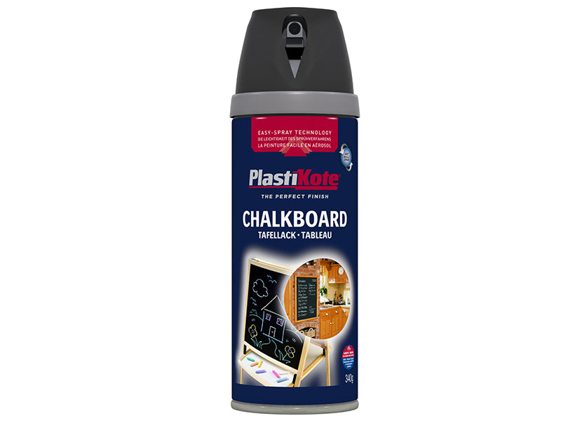 PlastiKote PKT26001 Twist & Spray Chalkboard Paint Black 400ml