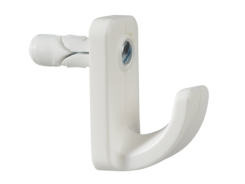 Plasplugs PLAHW124 White Single Hollow Door Hook Pack of 1