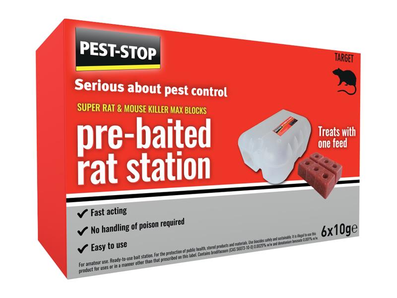 Pest-Stop (Pelsis Group) PRCPSPBRS Super Rat & Mouse Killer Wax Block Pre-Baited Station