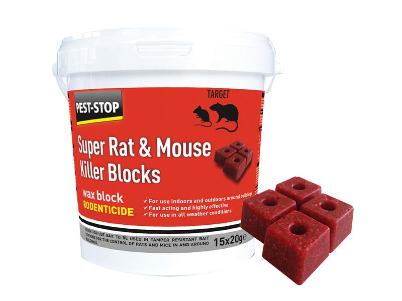 Pest-Stop (Pelsis Group) PRCPSWB04 Super Rat & Mouse Killer Wax Blocks