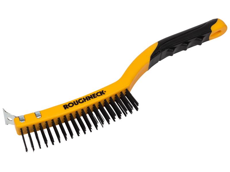 Roughneck ROU52030 Wire Brush Soft Grip with Scraper