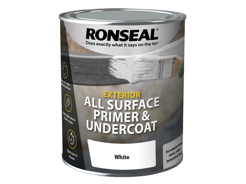 Ronseal RSLASPUEW750 All Surface Primer & Undercoat Exterior White 750ml