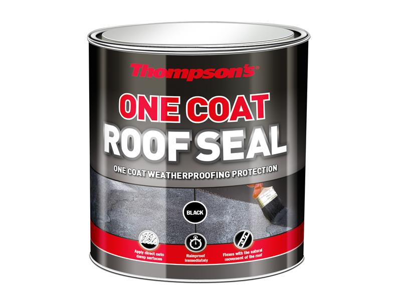 Ronseal RSLOCRSB5L Thompson's One Coat Roof Seal Black 5 litre