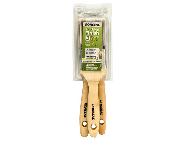 Ronseal RSLPFBP Precision Finish Brush (Pack 3)