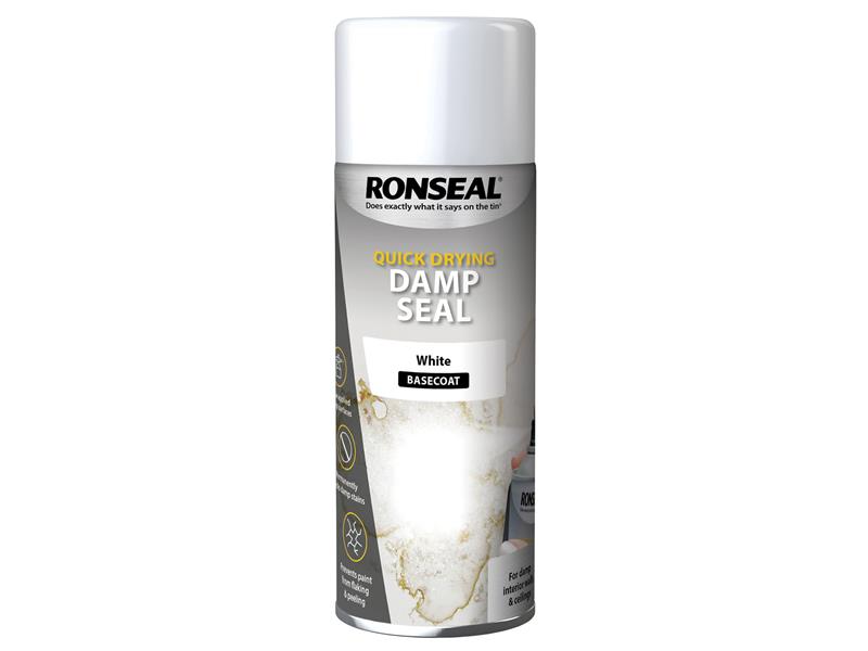 Ronseal RSLQDDSAW400 Quick Dry Damp Seal Aerosol White 400ml