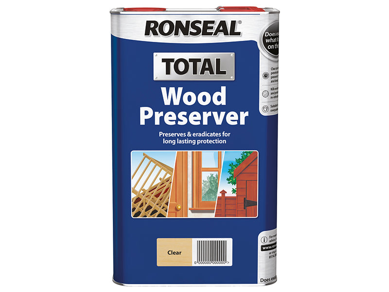 Ronseal RSLWPCL5L Total Wood Preserver Clear 5 litre