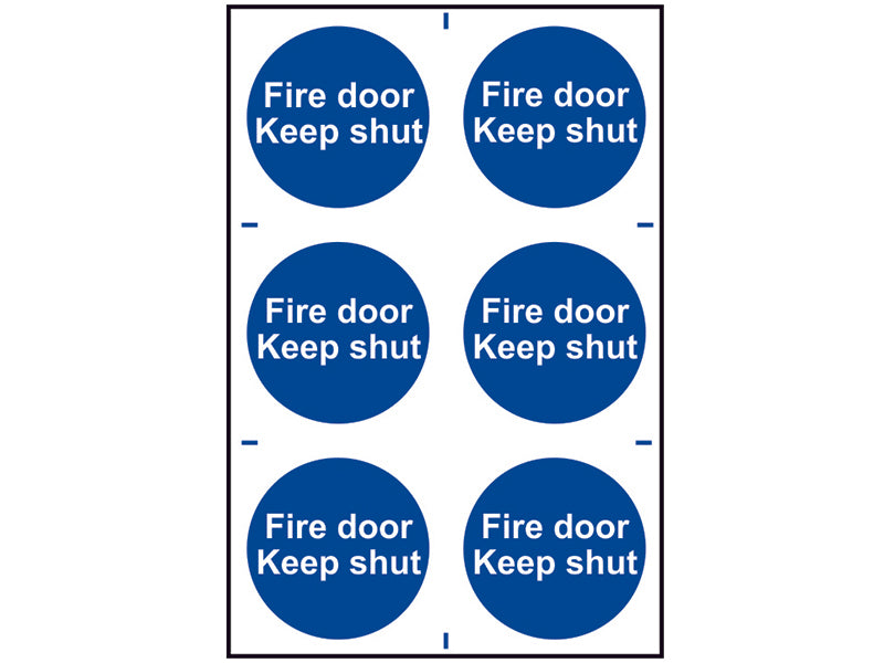 Scan SCA0151 Fire Door Keep Shut - 6 PVC Signs 100 x 100mm